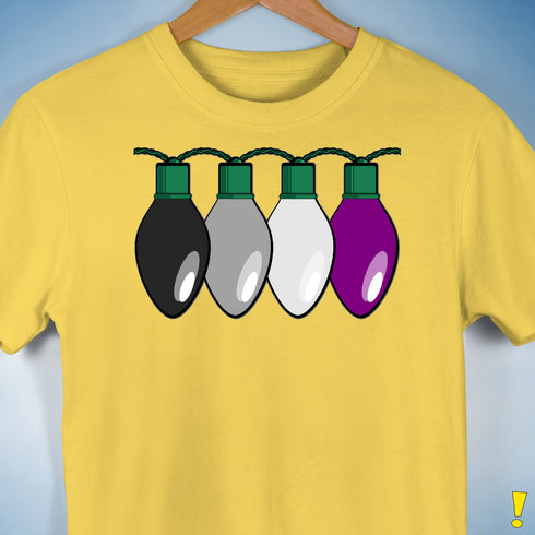 Asexual Pride Christmas Lights Premium Unisex T-Shirt - Yellow